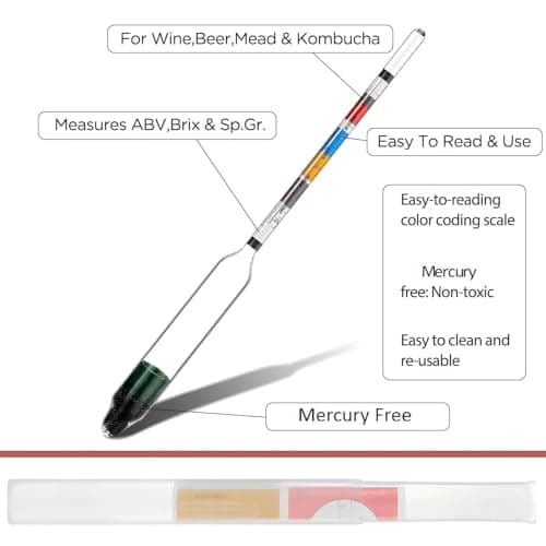 3 Packs Triple Scale Hydrometer with Cleaning Cloth for Wine Beer Mead Kombucha Brewer Elite Hydrometer Alcohol Measuring Tools Brewing Supplies Distilling Equipment for Home Tester