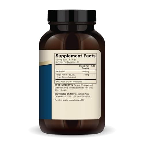 Dr. Mercola Betaine HCL & Pepsin - Digestive Support Supplement for pH Balance - Aids Mineral & Nutrient Absorption - Digestive Aid - Non-GMO, Gluten-Free & Soy-Free - 90 Capsules (30 Servings)