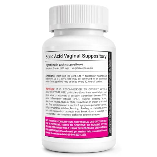 NutraBlast Boric Acid Suppositories - 100% Pure Made in USA - Boric Life Intimate Health Support (30 Count)