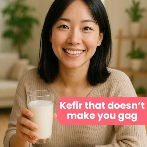 Authentic Kefir Starter | Freeze Dried Kefir Culture to Easily Make Real Kefir at Home | 2.1 Billion CFU/mL & Enhanced Calcium | Makes up to 12 Quarts of Probiotic Yogurt