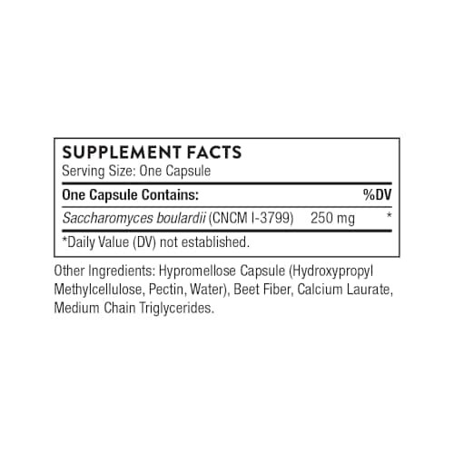 THORNE - Sacro-B - Saccharomyces boulardii - Shelf Stable Probiotic - Gut Health Supplement to Support Immune Function in the Gut - Occasional Diarrhea Relief* - Third-Party Certified - 60 Capsules