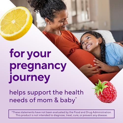 vitafusion PreNatal Gummy Vitamins, Raspberry Lemonade Flavor, Prenatal Vitamin Supplement for Women with Folate and DHA, 45 Day Supply, 90 Count