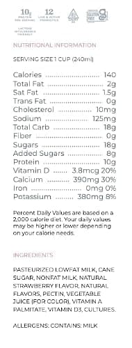 Lifeway Low Fat Kefir – Probiotic Drink with 10g Protein, 12 Live Active Cultures - Up to 99% Lactose Free, Gluten Free – Strawberry, 32 oz.