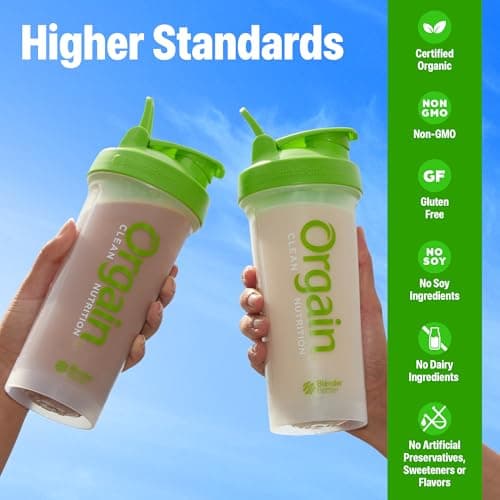 Orgain Organic 30g Vegan Plant Protein Powder, Vanilla, 9g EAAs + BCAAs, High Plant Protein, 4g Prebiotic + Fiber, 1g Sugar, Pre-Workout, Muscle Support + Recovery - 2.01lb (Packaging May Vary)