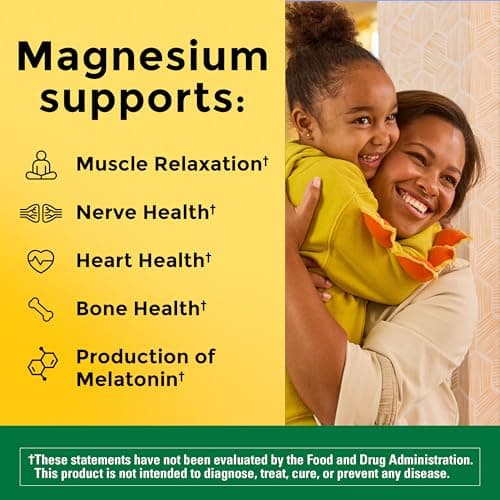 Nature Made Magnesium Complex Supplement with Vitamin D & Zinc for Immune Support, Magnesium Glycinate, Malate, Citrate & Oxide for Muscle, Nerve, Heart & Bone Support, 60 Capsules, 30 Day Supply