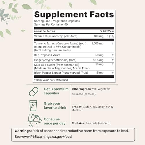 Micro Ingredients Pure Turmeric Curcumin Supplement 1,000mg – 95% Curcuminoids with Black Pepper & Ginger – High Absorption for Joint & Antioxidant Support* – Filler Free, 120 Veggie Capsules