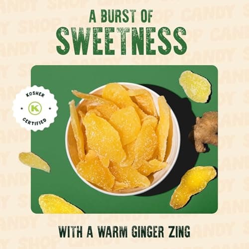 Dried Ginger Slices | Dehydrated Fruit Pieces for Snacking, Baking or Cooking | Kosher Certified | Healthy Dried Fruit Snacks for Adults & Kids | Resealable Bag | The Snackery | 2lb, Ginger