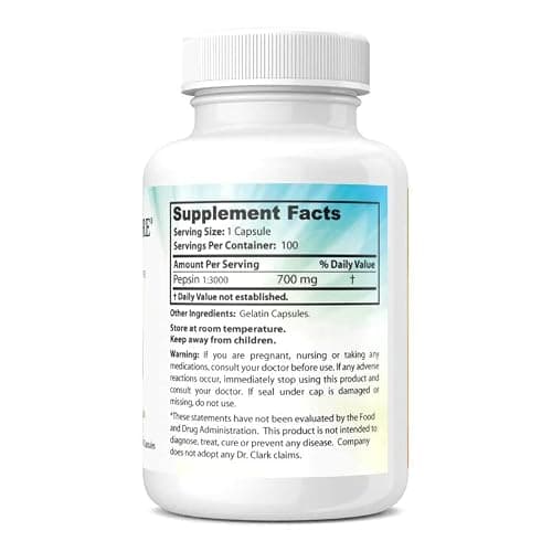 Dr. Clark Pepsin Supplement, 700mg, 100 Gelatin Capsules