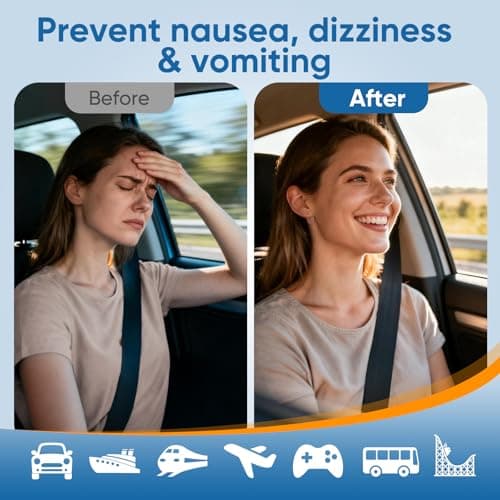 90ct Motion Sickness Patches Non Drowsy Sea Sickness Patches for Cruise Travel Essentials, Hydrocolloid Patch Behind Ear for Car Airplane Ship Road Trip Altitude Sickness, Fast Acting & Lasts 72 Hours