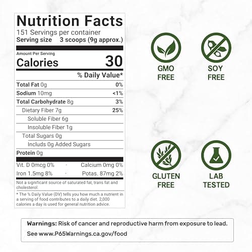 DEAL SUPPLEMENT Organic Psyllium Husk Powder, 3lbs (48oz) – Unflavored Plant Based Soluble Dietary Fiber – Gut & Digestion Health – Great for Baking & Cooking – Keto Friendly, Gluten Free, Non-GMO