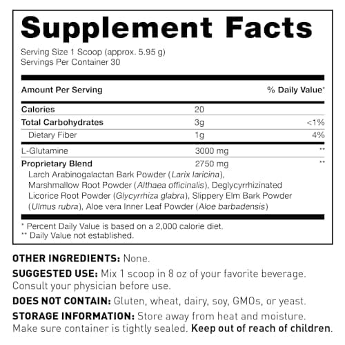 Amy Myers MD Leaky Gut Revive - Gluten-Free & Non-Dairy - Botanical Blend for Healthy Gut Support - GI Health Support with Prebiotic Fiber, Slippery Elm Bark & Marshmallow Root - 6.3 oz (30 Servings)