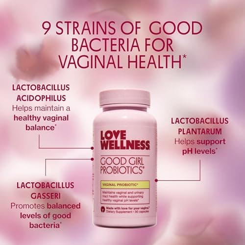 Love Wellness Good Girl Probiotics | Women’s Vaginal Health & pH Balance Supplement | 9-Strain Probiotic for Urinary Tract, Yeast, Odor & Immune Support | Gluten-Free (30-Day Supply)