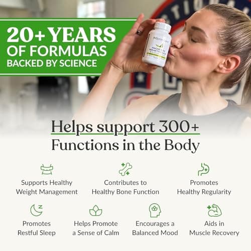 BIOptimizers Magnesium Breakthrough Supplement with 500mg - 7 Forms of Magnesium: Glycinate, Malate, Citrate, and More - Natural Support for Sleep and Cognitive Function -60 Capsules- Calming Vitamins