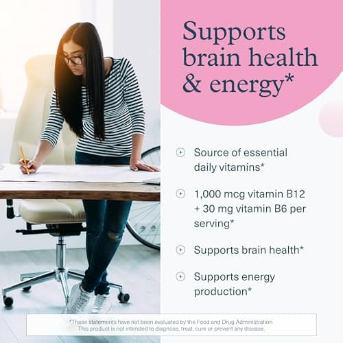 Youtheory B12B6 - Vitamin B12 & B6 - Supports Mood, Nervous System & Metabolism* - Aids Memory & Stress Management* - No Dairy, Soy or Gluten - 60 Capsules (60 Servings)*
