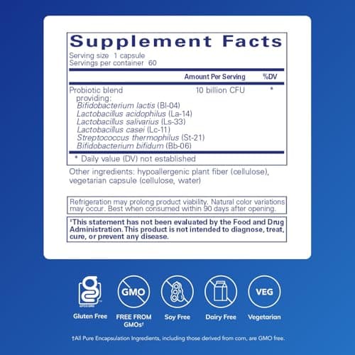 Pure Encapsulations Probiotic G.I. - Shelf Stable Probiotic for Intestinal Health & Gastrointestinal Support - with Lactobacillus & Bifidobacterium - 60 Capsules