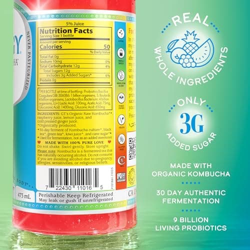 SYNERGY The Real Kombucha Trilogy Kombucha - 16 fl oz Bottle - Raw Probiotic Drink for Gut Health and Immune Support