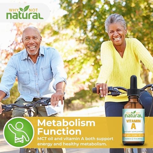 Why Not Natural Vitamin A Drops 10000 IU - Liquid retinyl Palmitate with Coconut MCT Oil, Vegan VIT A Supplement for Skin - 1 oz sublingual Tincture