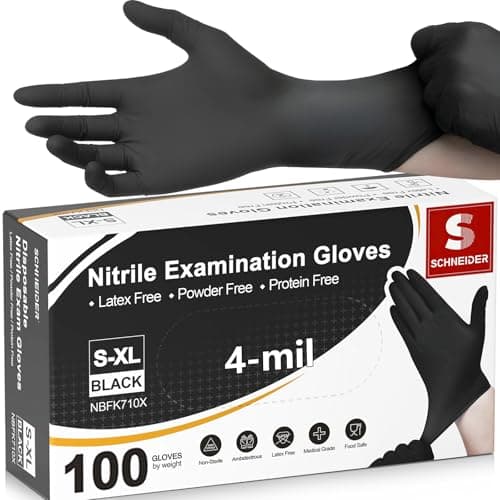 Schneider Black Nitrile Gloves Review – 4 Mil Disposable Protection