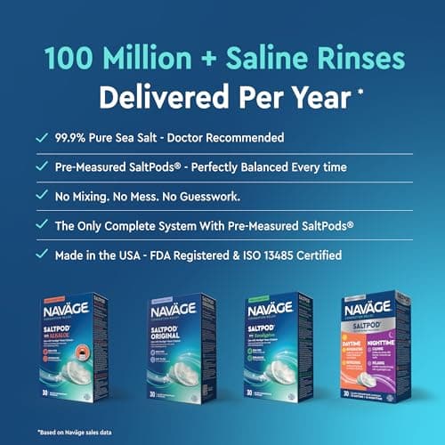 Navage® Salt Pods Refills with Alkalol (30 SaltPods) with Menthol, Wintergreen & Eucalyptus - Designed Nasal Irrigation Device - Sinus Rinse Alkalol Pods for Fast Relief