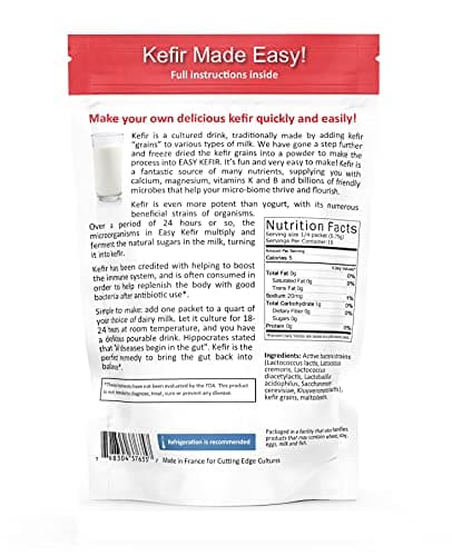 Cutting Edge Cultures Easy Kefir Starter Culture, 4 Pack, 20g