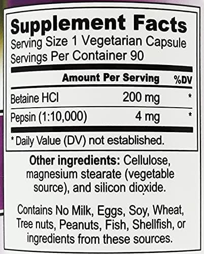 Nutrivene: Betaine HCL with Pepsin (90 Capsules)