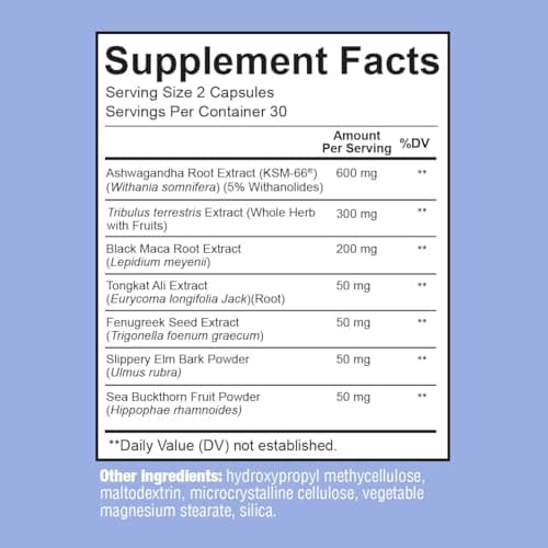 Premium Vaginal Moisture Support Capsules - Vaginal Moisture & Mood, Sexual Function, & Relaxation, Vaginal Dryness, Feminine Wellness & Intimacy, KSM 66 Ashwagandha, Slippery Elm & Maca - 60 Capsules