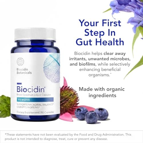 Biocidin Capsules - Biofilm Disruptor - Supports Gut Detox Cleanse, Healthy Microbial Balance, Immune Function & Gut Health - Professional-Grade Herbal Supplement with 18 Botanicals (90 Capsules)