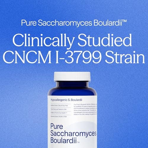 Essential Stacks Saccharomyces Boulardii Probiotics (Non-GMO & Gluten Free) - 5 Billion CFUs for Gut Health (60 Capsules)