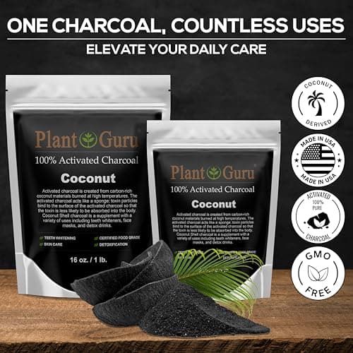 Activated Charcoal Powder 1 lb. Coconut - Food Grade Kosher Non-GMO - Teeth Whitening, Facial Mask and Soap Making. Promotes Natural Detoxification and Helps Digestion