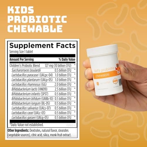 Serawise Kid’s Probiotic Chewable by Dr. Ana Maria Temple | Synergistic Probiotic Formula Offering 10 billion (CFUs) Per Dose | 11 Diverse Strains | Natural Mixed Berry Flavor 30 Chewable Tablets