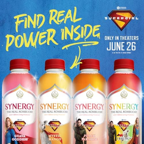 SYNERGY The Real Kombucha - Mystic Mango - 16 fl oz Bottle - Raw Probiotic Drink for Gut Health and Immune Support