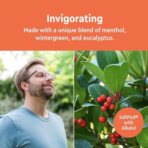 Navage® Salt Pods Refills with Alkalol (30 SaltPods) with Menthol, Wintergreen & Eucalyptus - Designed Nasal Irrigation Device - Sinus Rinse Alkalol Pods for Fast Relief