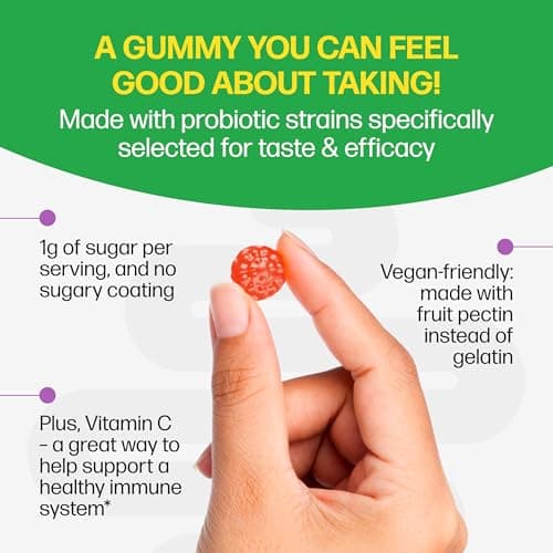 Culturelle Daily Probiotic Gummies for Women & Men, Berry Flavor, 52 Count, Naturally-Sourced Daily Probiotic + Prebiotic for Digestive Health, Non-GMO & Vegan