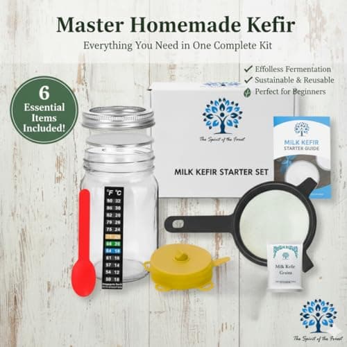 Original Milk Kefir Lebanese Starter COMPLETE SET w/ Grains - Active Probiotic Starter Cultures Easy Care Culture Bulgaros De Leche Reusable NO Loss Of Nutrients Natural, Non GMO, Gluten Free HomeMade