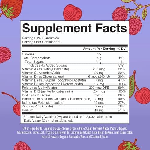 MARYRUTH'S Kids Vitamins | Multi | 1 Month Supply | Multivitamin Gummies for Ages 4+ | Multivitamin for Kids | Vegan | Only 2 Gummies a Day | 60 Count