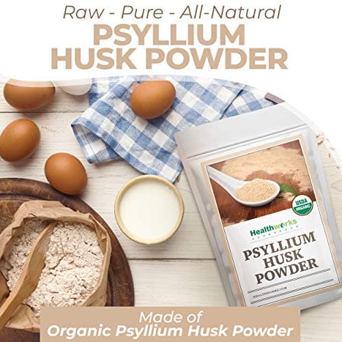 Healthworks Superfoods Organic Psyllium Husk Powder - 32 Oz / 2 Lbs - Raw - Certified Organic - Finely Ground Powder from India - Keto, Vegan & Non-GMO - Fiber Support