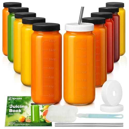 Ruckae 10 Botellas de Vidrio para Jugo 16oz – Revisión Honesta