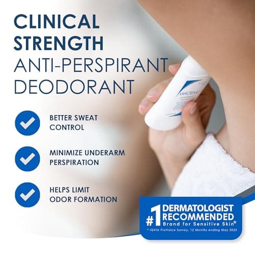 Vanicream Anti-Perspirant Deodorant for Sensitive Skin - 2.25 oz - Clinical-Strength Deodorant with 24-Hour Protection - Unscented