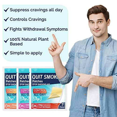 Quit Smoking Patches Step 1 2 3 Stop Smoking Aids Patches, 30 Count Quit Smoking Stickers that Work with 2 Weeks, Anti Smoking Patches 60mg
