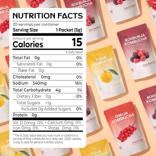 DALAMHARI Kombucha Powder Packets | Variety Pack 21T | Sparkling Probiotic Kombucha Drink for Gut Health Ade Powder Packets Soda | Kombucha Tea Flavoring Synergy with Oriental Remedy Adaptogen Superfruit Fermented Foods