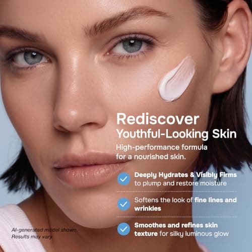 Anti-Aging Face Moisturizer with Retinol, Collagen & Hyaluronic Acid - Made in USA - Moisturizer Face Cream for Women & Men - Firming & Hydrating Neck Cream - Day & Night Skin Care - 1.7 fl oz