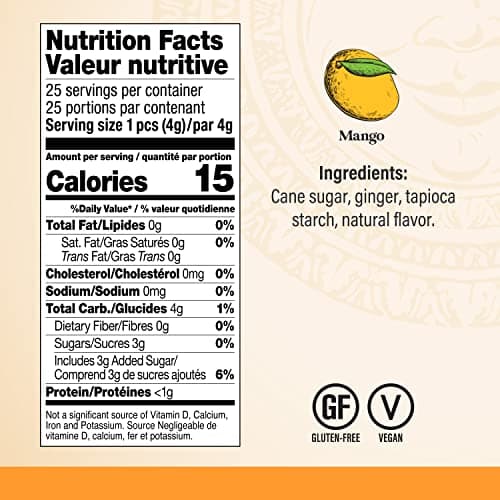 Chimes Mango Ginger Chews, 1lb Bag