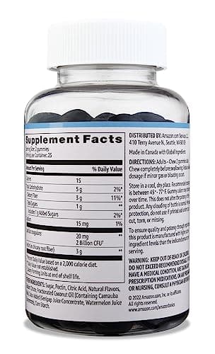 Amazon Brand - Solimo Prebiotic & Probiotic Gummies, 2 Billion CFU, Blue Raspberry, 50 Count (2 per Serving)