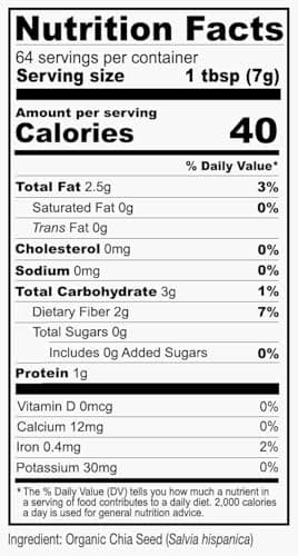 Anthony's Organic Ground Chia Seed, 1 lb, Finely Ground, Cold Milled, Gluten Free, Non GMO