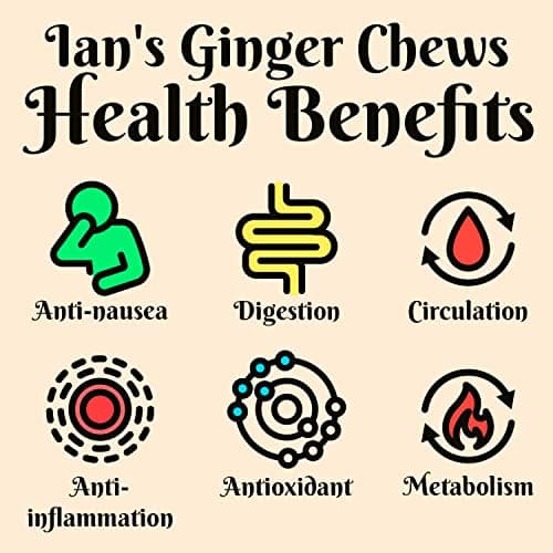 IAN's Crystallized Ginger Pieces (12oz) - Candied Ginger Chews for Nausea, Snacking & Baking - Healthy Snacks