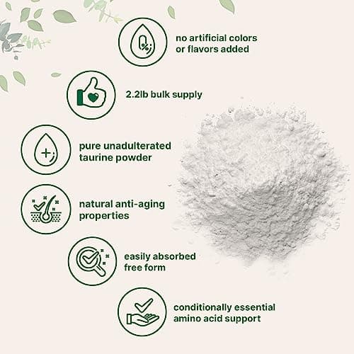 Micro Ingredients Taurine Powder Supplement | 1 KG, 2000mg Per Serving | Unflavored | 100% Pure, Easily Absorbed Free Form | Essential Amino Acids for Exercise, Energy, & Heart Support