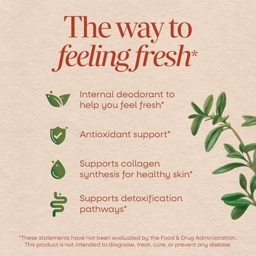 Nature's Way Chlorofresh Chlorophyll Concentrate Softgels, Chlorophyllin Copper Complex, Internal Deodorant Supplement, Supports Healthy Skin and Detox Pathways*, 90 Softgels (Packaging May Vary)