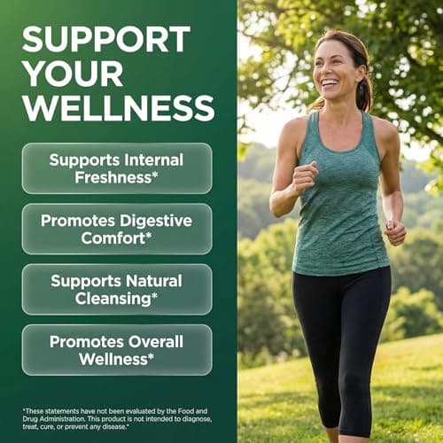 Clean Nutra Chlorophyll Capsules + Peppermint Slippery Elm Spirulina Chlorella Fenugreek Ashwagandha Sea Moss Supplement – Ph Balance for Women Detox Internal Deodorant Supplement + Prebiotics 60 Ct