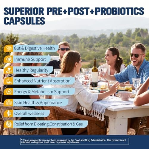 Totaria 5-in-1 Probiotic Prebiotic & Postbiotic for Women Men, 60 Billion CFU 24 Strains w/Digestive Enzymes, Prebiotic Fiber, Slippery Elm, Daily Complete Immune, Gut Health, 120 Day Supply
