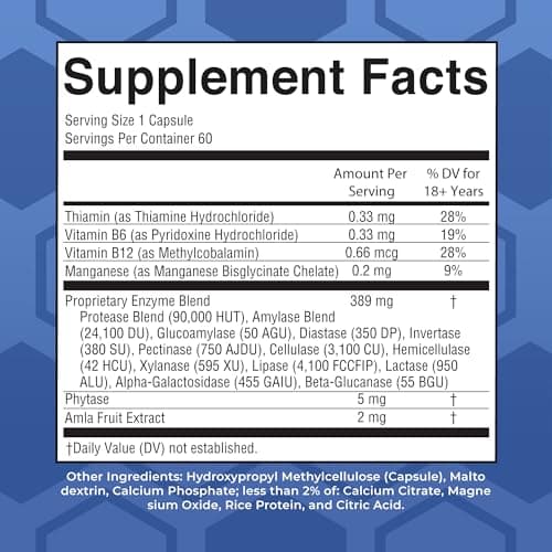 MARYRUTH'S Organics Ultra Digestive Enzymes Capsules | Up to 2 Month Supply | Supplement for Gut Health Support | Digestion & Immune Support with Amylase | Lipase & Lactase | Vegan | 60 Count